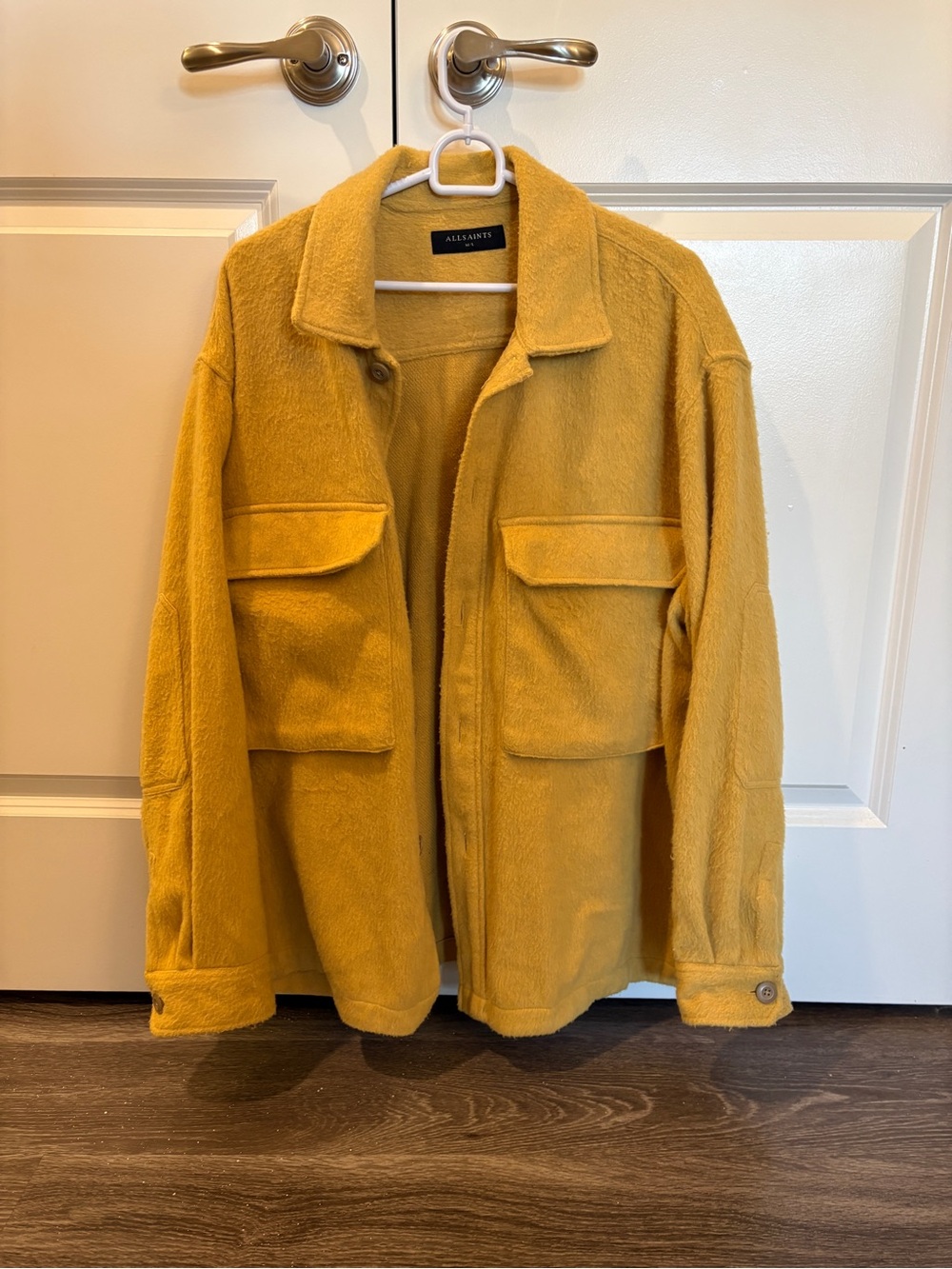 All Saints Mustard Yellow Military-Style Field Jacket